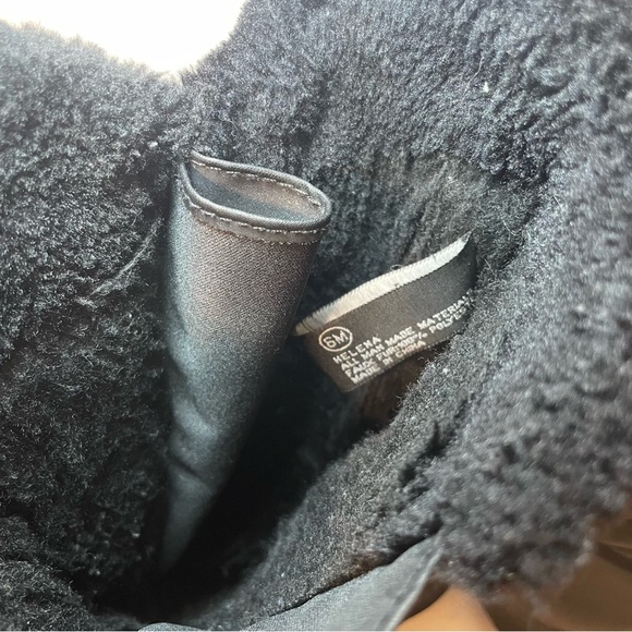 Totes Winter Snow Boots Women 6M Helena Black Faux Leather Zip Faux Fur Quilted - Picture 13 of 15